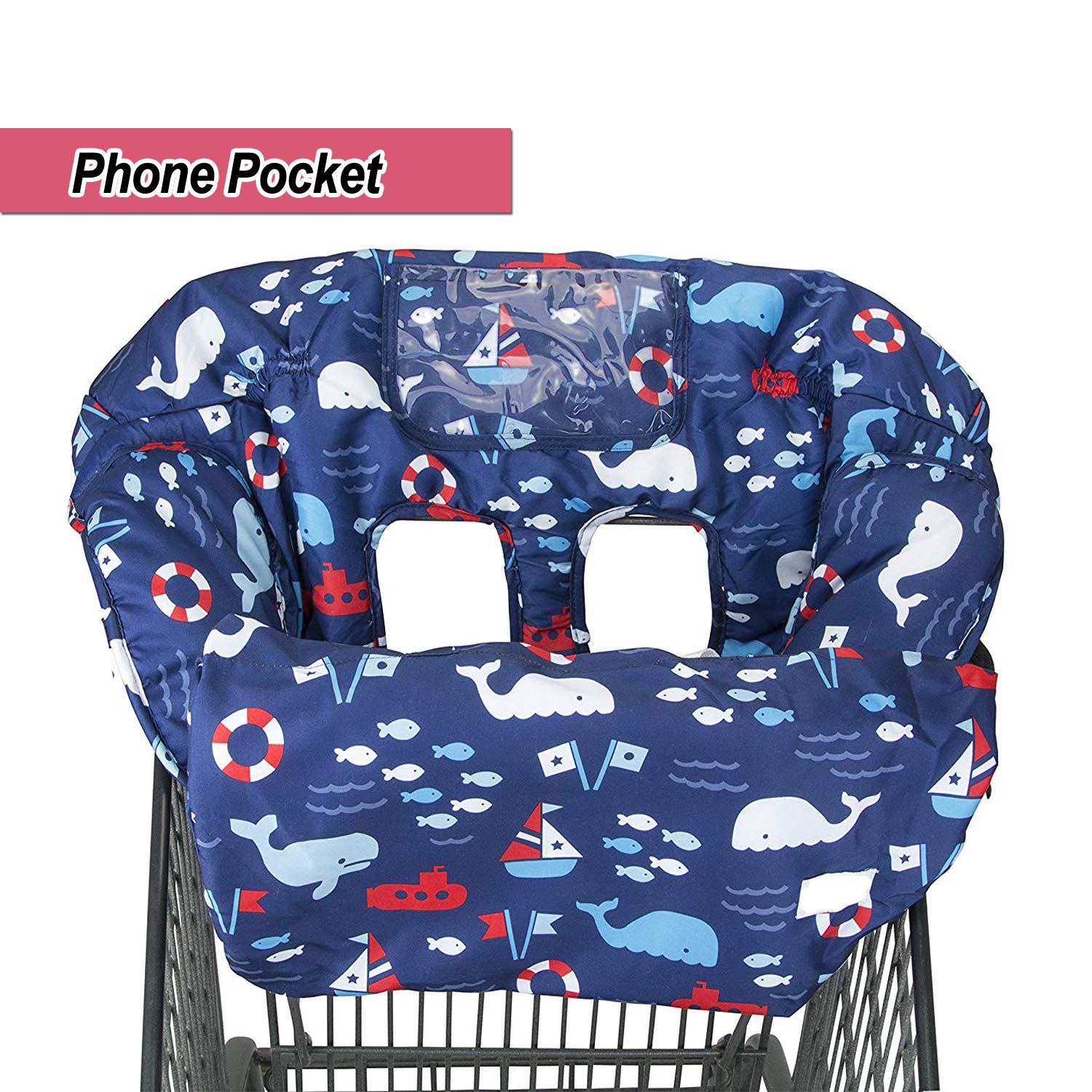 MURPHYfine blue whale padded cushion provides gentle baby support.