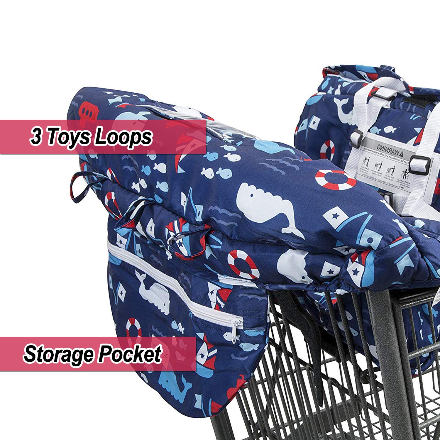 MURPHYfine blue whale toy loops keep little hands engaged during errands.