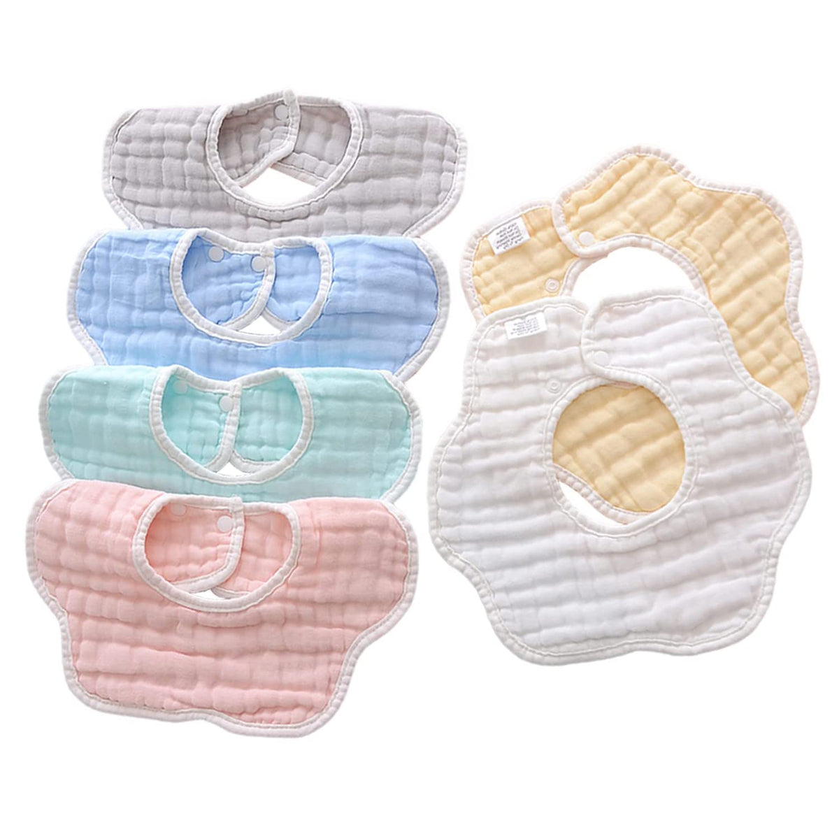MUSBUY baby bibs absorbent 8-layer muslin keeps outfits dry and comfortable