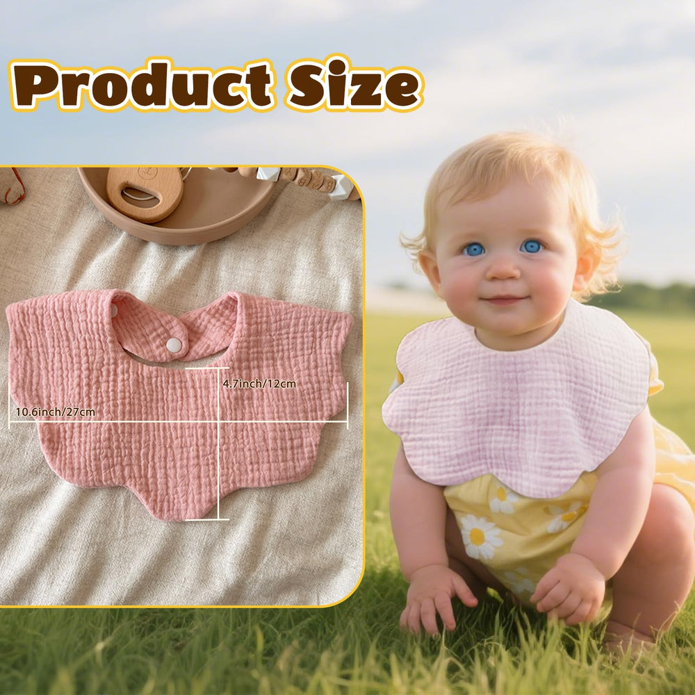 MUSBUY eight-color-set bibs help easily coordinate outfits and keep mealtime cute.