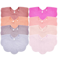 MUSBUY Baby Bibs with PetalSoft edge provide stylish coverage and spill protection.