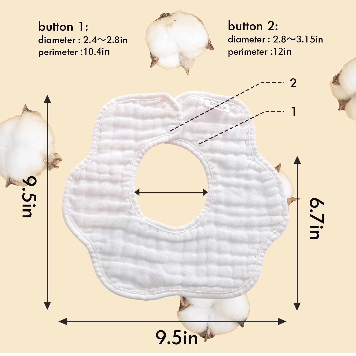 MUSBUY reversible bibs double-sided for versatile daily use