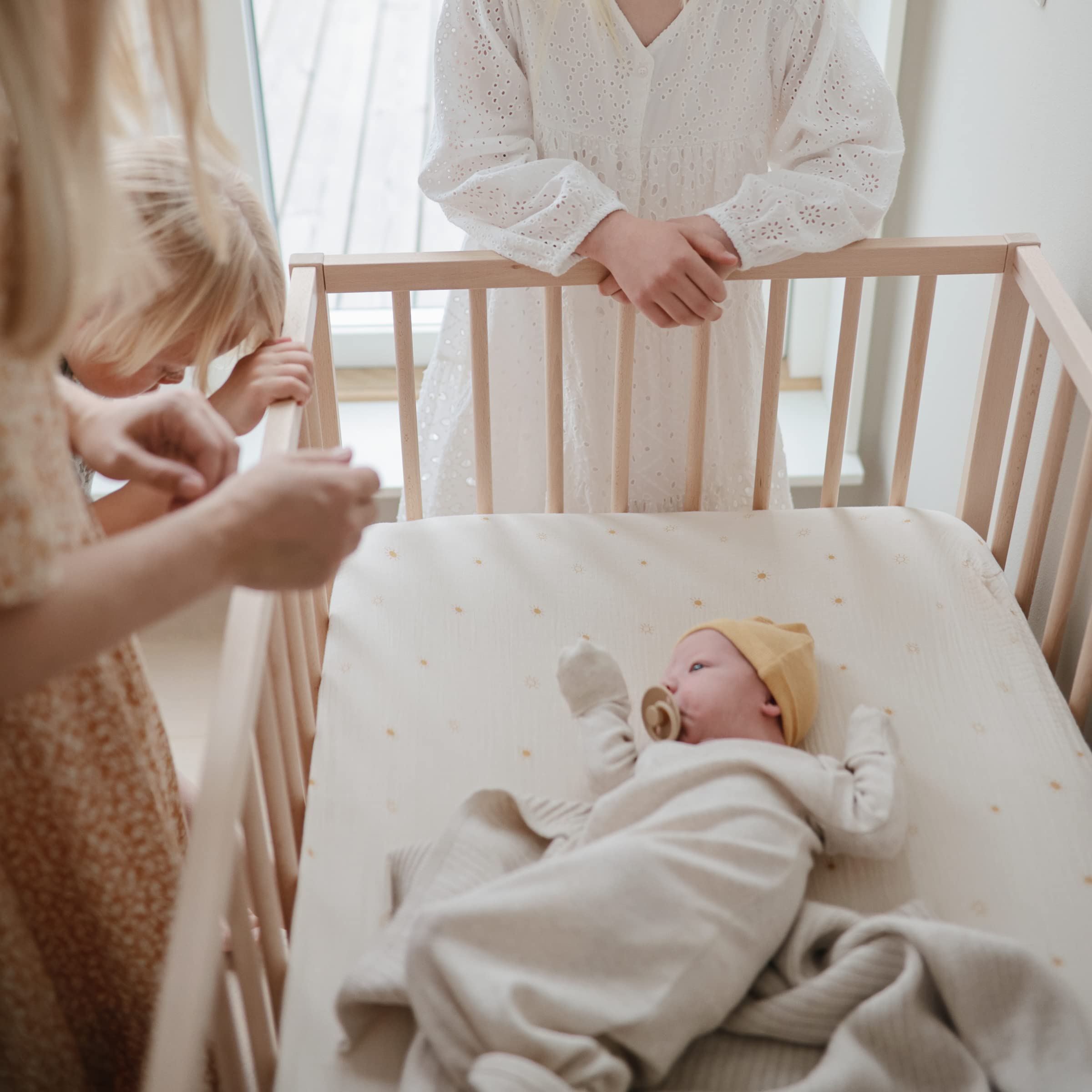 Mushie breathable cotton muslin sheet offers soft texture for restful nights