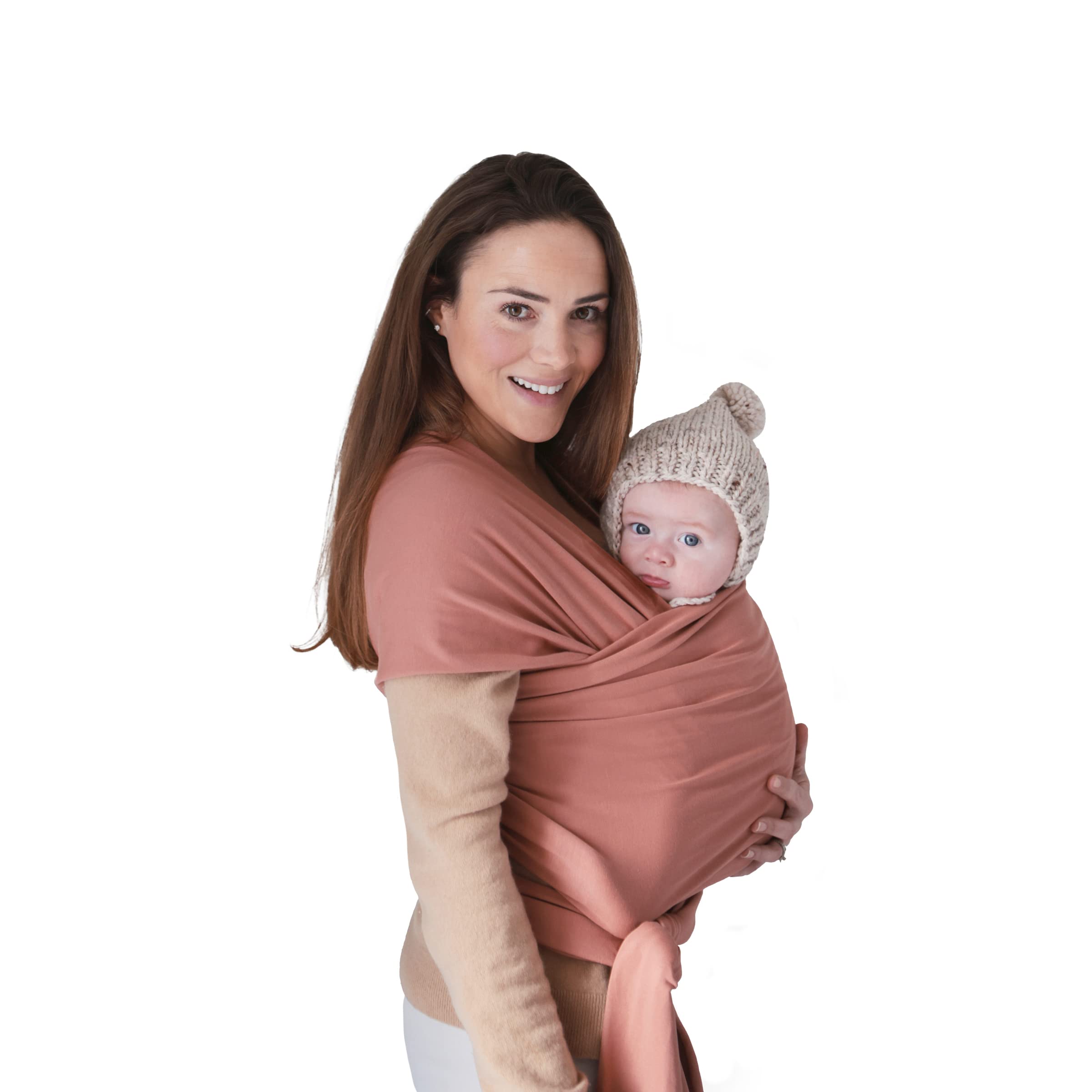 Mushie baby wrap cedar close-up fabric highlighting soft organic cotton blend for comfort