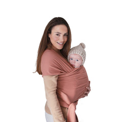 Mushie baby wrap cedar close-up fabric highlighting soft organic cotton blend for comfort