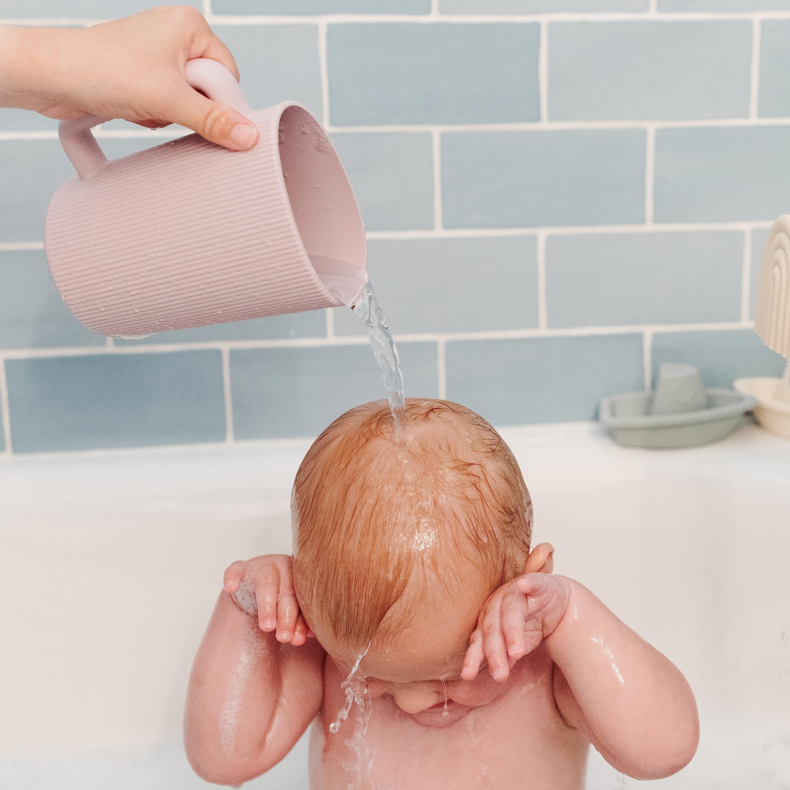 Mushie bath rinse cup Prop 65 CPSIA compliant for safety