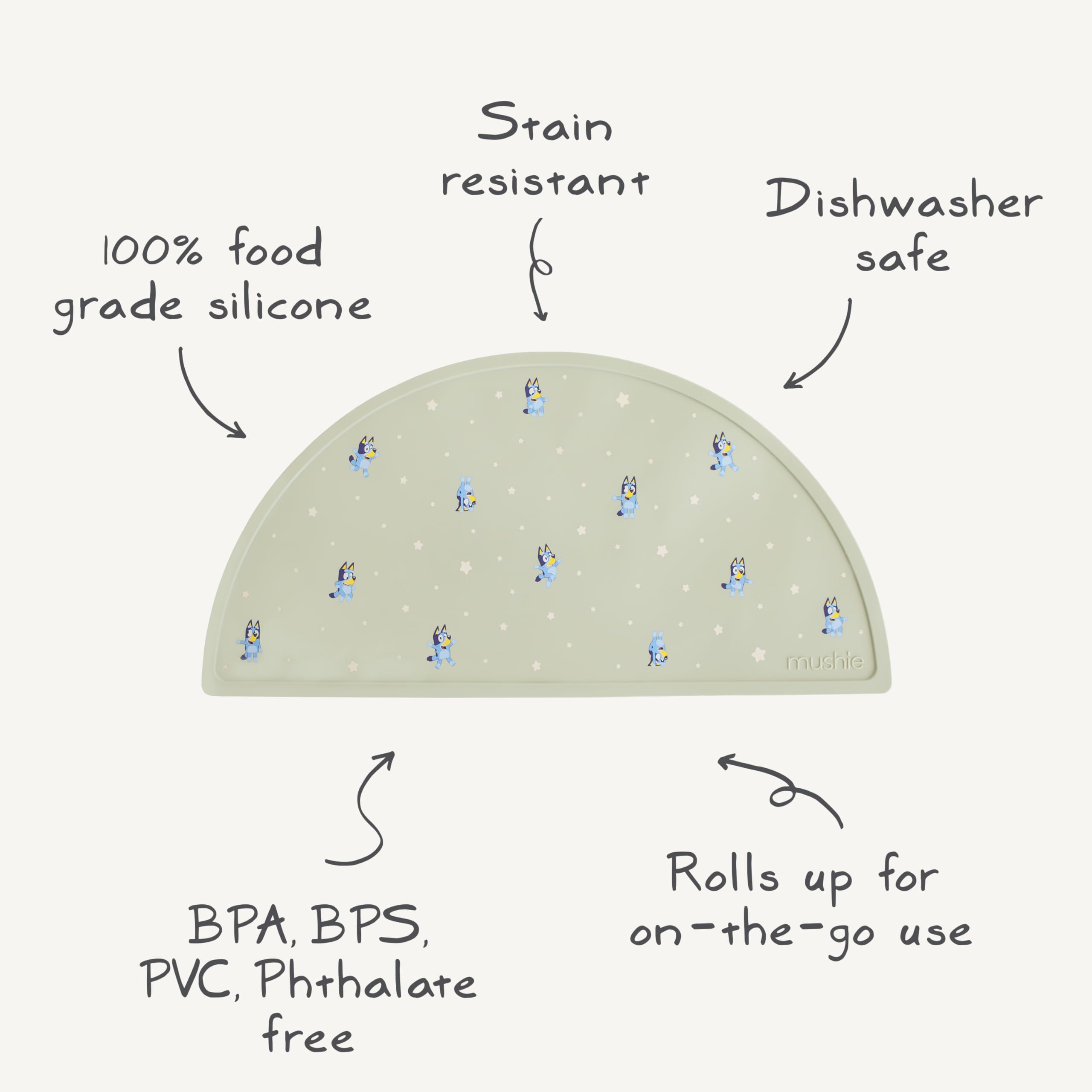 BPA-free, BPS-free, PVC-free, and phthalate-free silicone for peace of mind