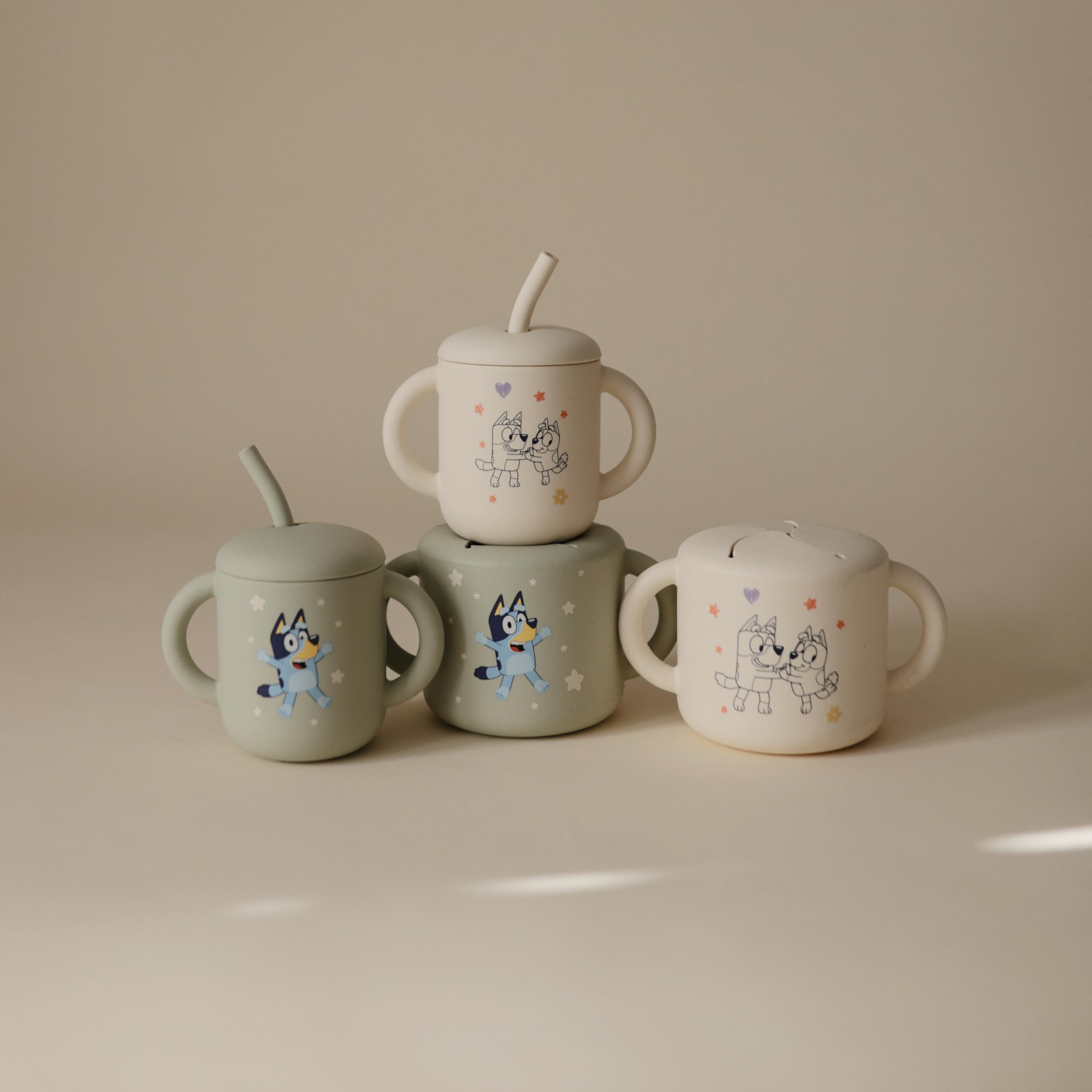 Mushie Bluey cup built for on-the-go feeding with kid-friendly grip.