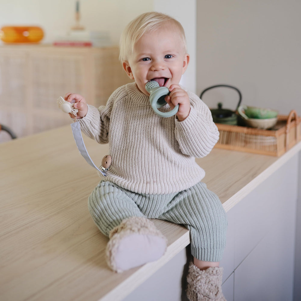 Mushie brand story visual highlights calm design for parenthood