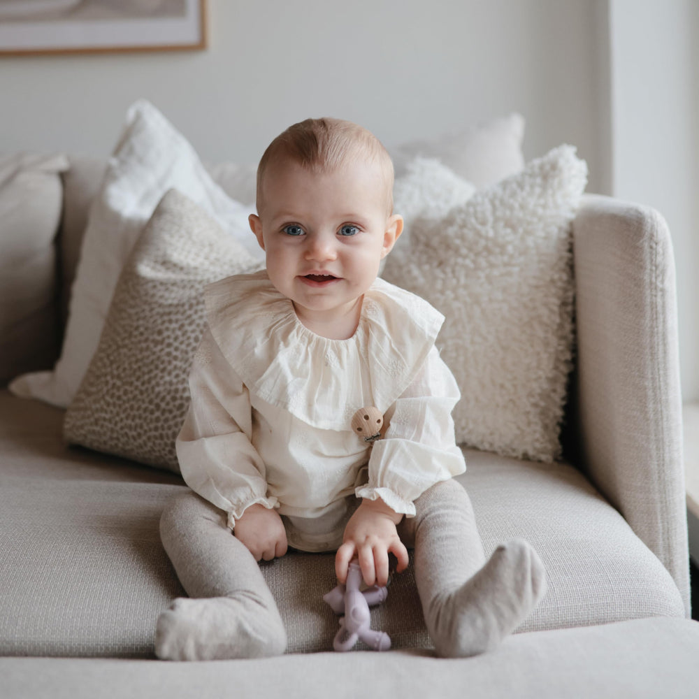 Mushie teether features BPA-free materials for parent peace of mind