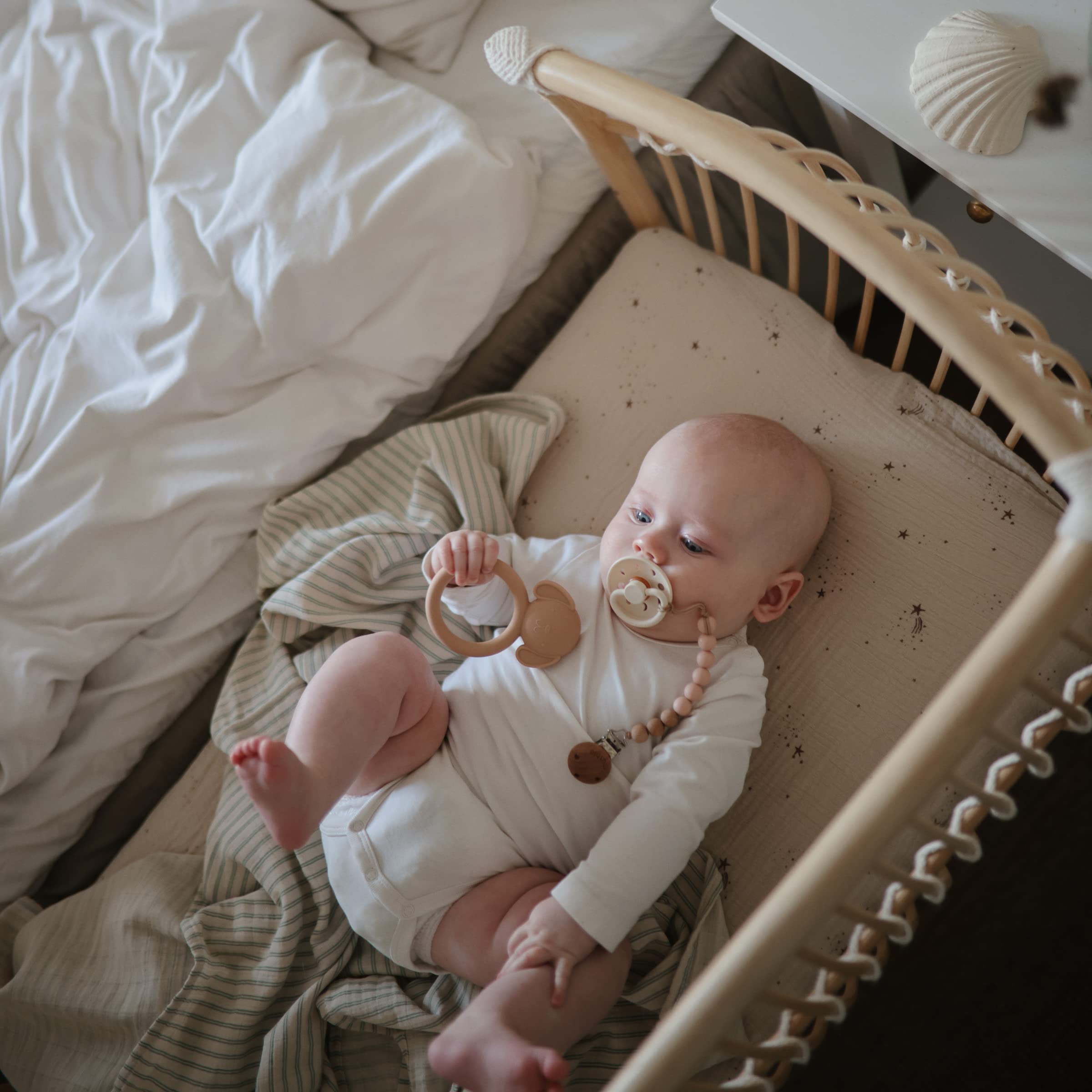 Mushie Denmark design teether showcases safe, high-quality silicone you can trust