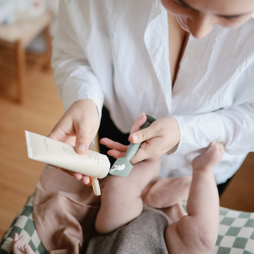 Mushie Diaper Cream Applicator is dishwasher-safe for easy cleaning