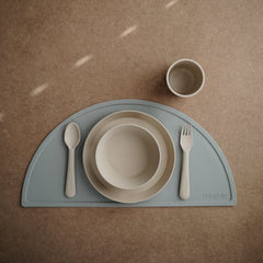 Mushie flatware spoon vanilla designed for little hands and mess-friendly mealtime