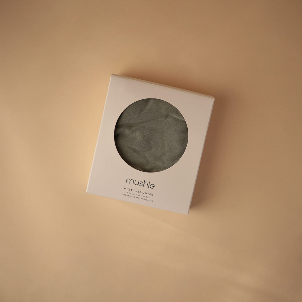 Mushie multi-use cover for nursing provides cool comfort during feeding.