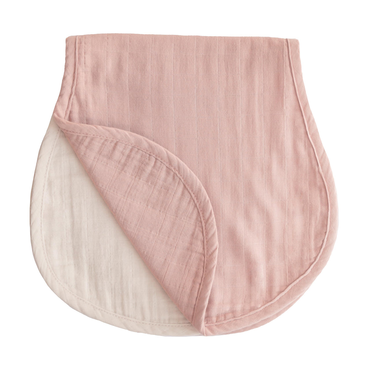 Mushie muslin baby burp cloths blush fog pack showing soft protective fabric