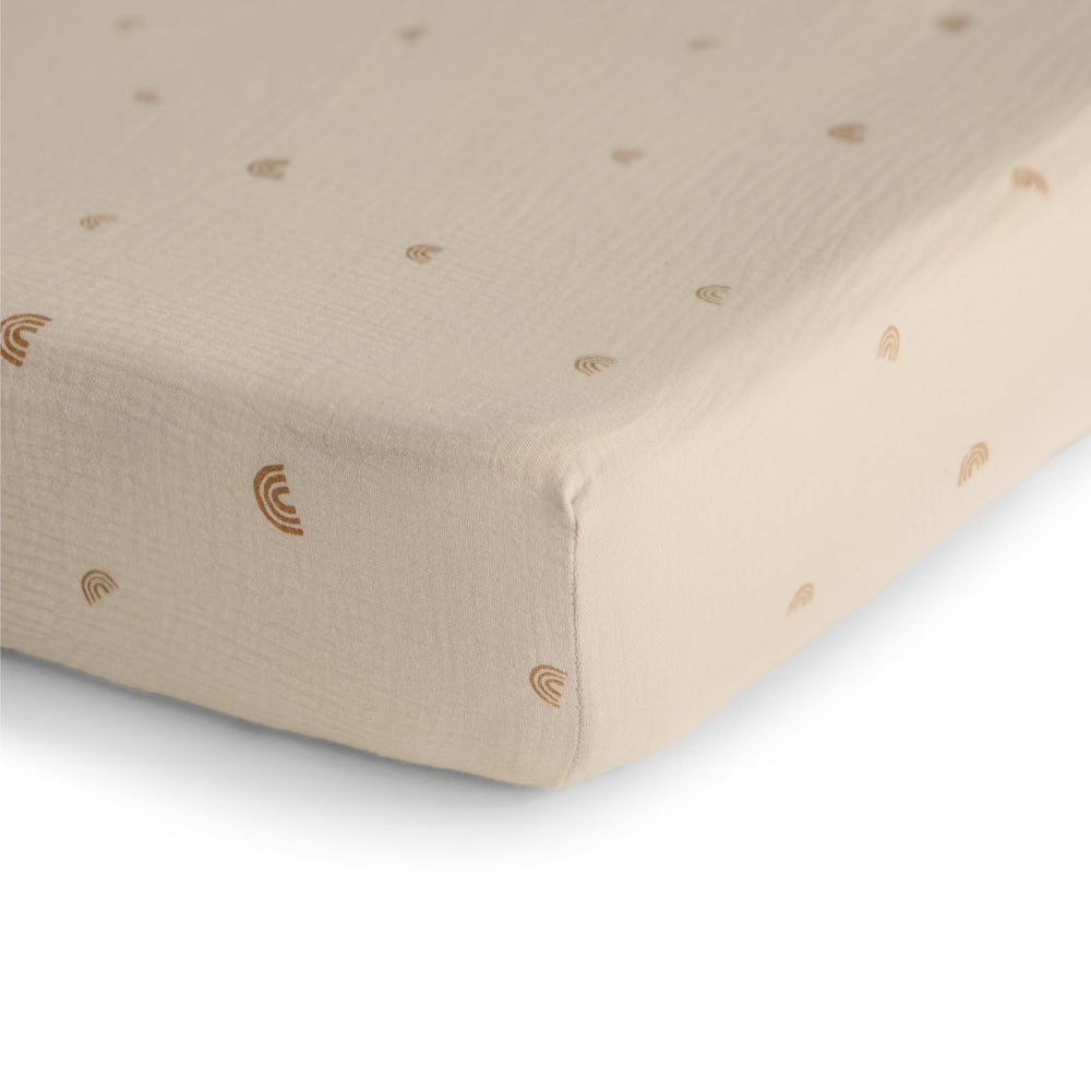 Mushie muslin crib sheet pre-washed softness ready for use for baby naps
