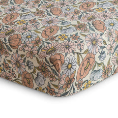 Mushie pre-washed muslin crib sheet ready for immediate use