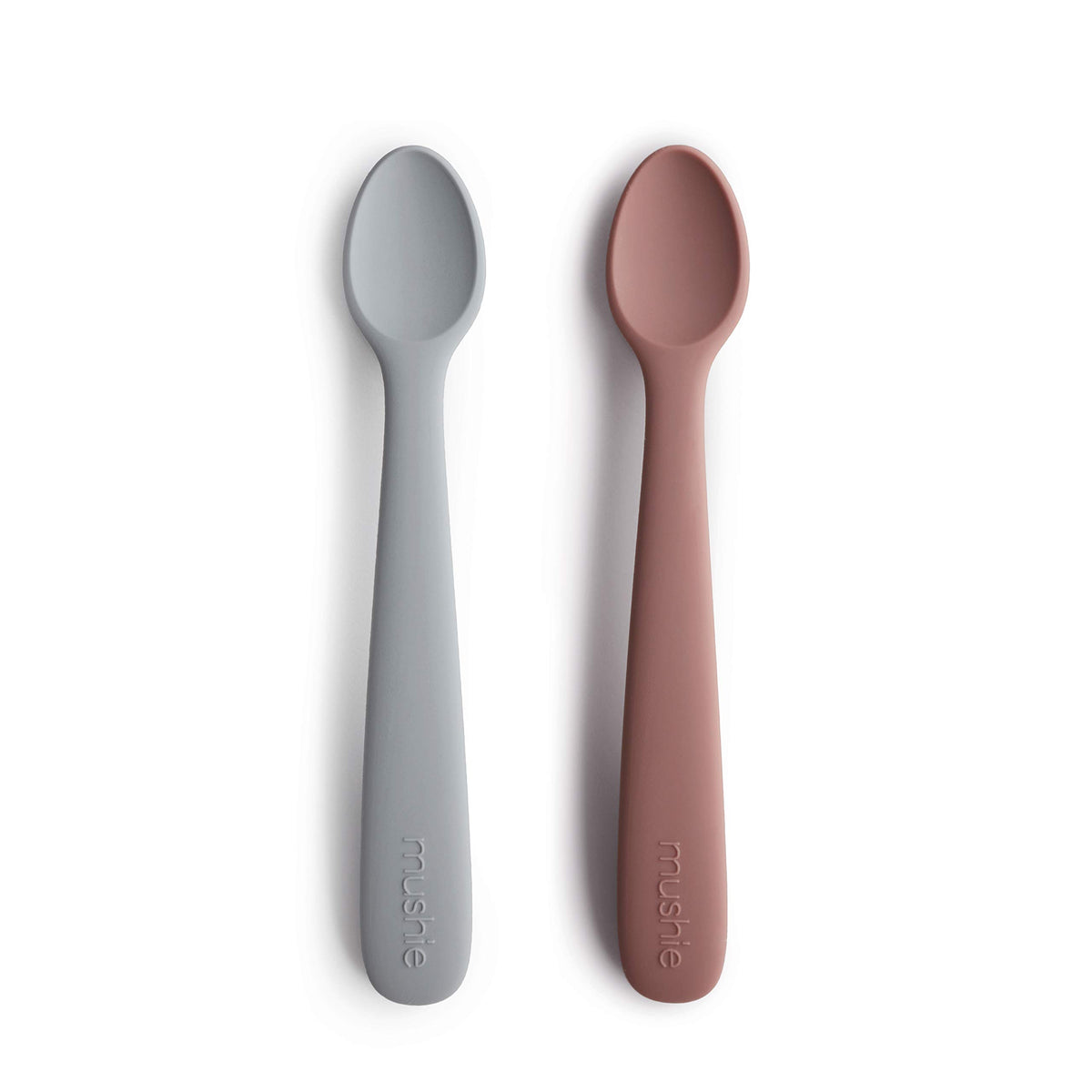 Mushie silicone baby feeding spoons Stone pack with gentle tip for solids