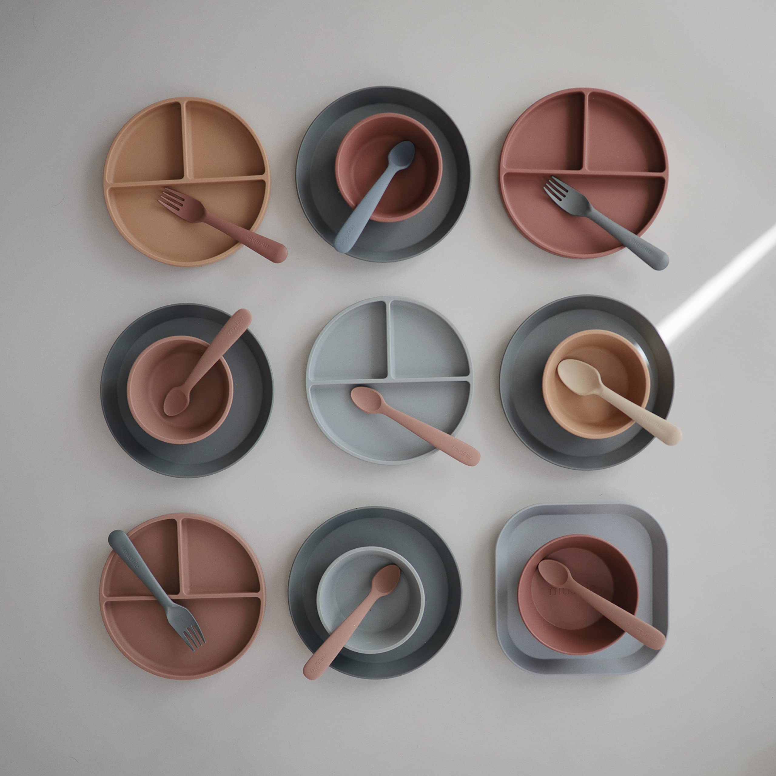 Cleaning is simple with warm water and soap for Mushie feeding spoons.