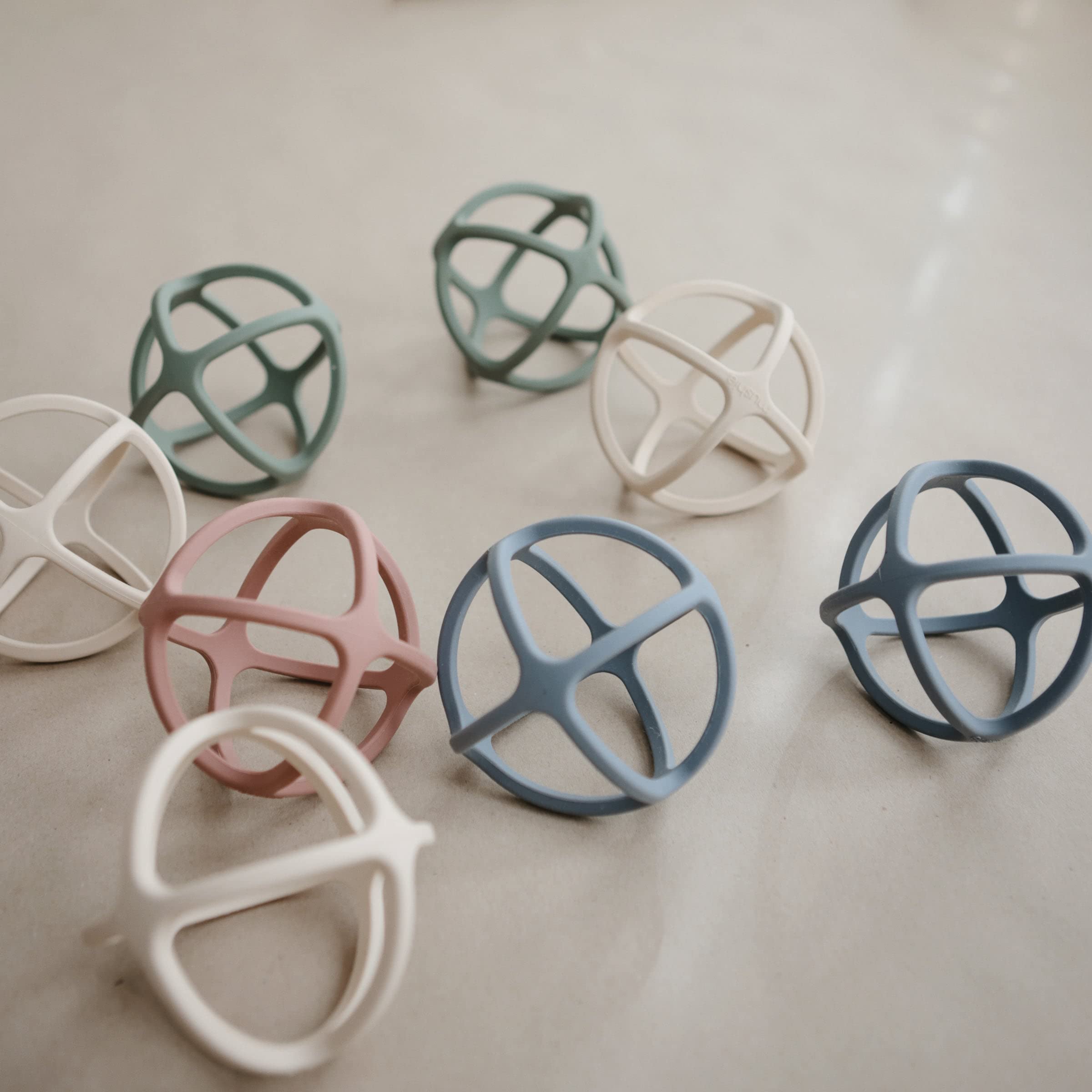 Mushie teether ball packaging conveys safe materials and quality