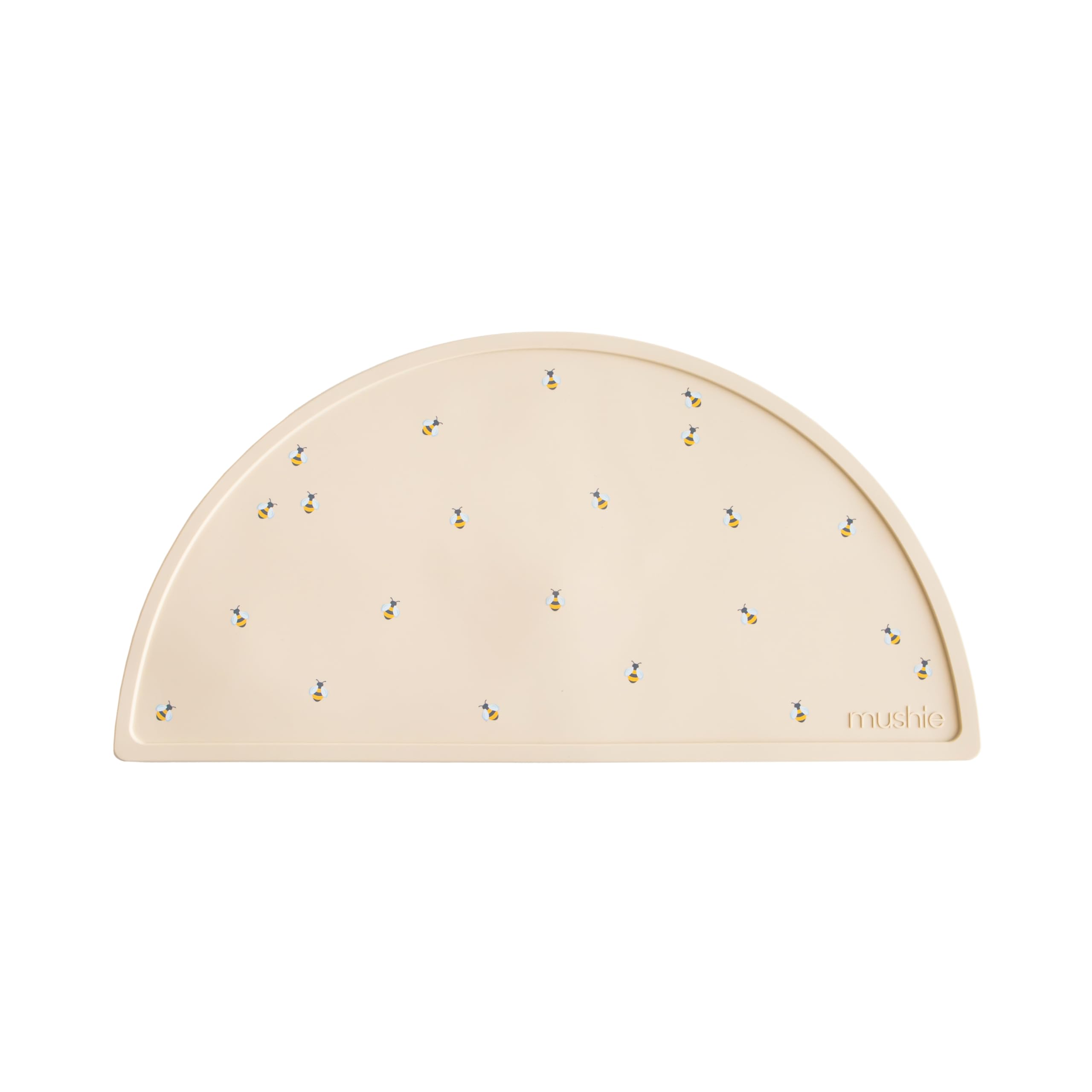 Mushie silicone placemat with bees design supports mess-free mealtimes for kids