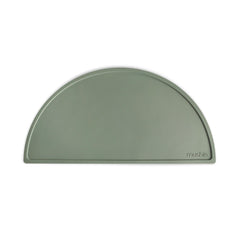 Mushie silicone placemat in dried thyme closeup shows non-slip surface for mess-free meals.