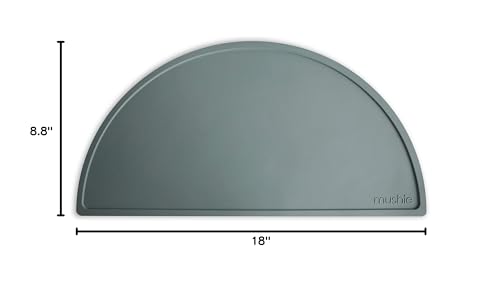 Mushie placemat designed in Sweden supports a calm, organized family mealtime.