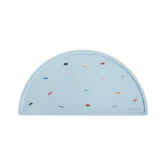 Mushie silicone placemat with retro cars pattern keeps meals in place for kids