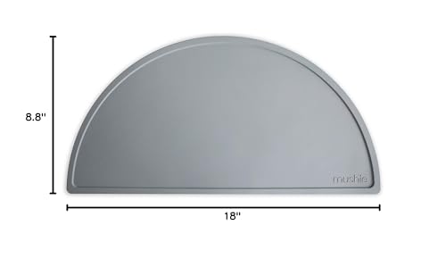 Mushie silicone placemat stone baby-friendly-material promises gentle touch during meals.