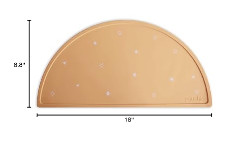 Mushie Sun Orange placemat lightweight for easy storage