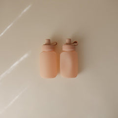 Mushie puree pouch filled, showing easy portion control for baby meals.