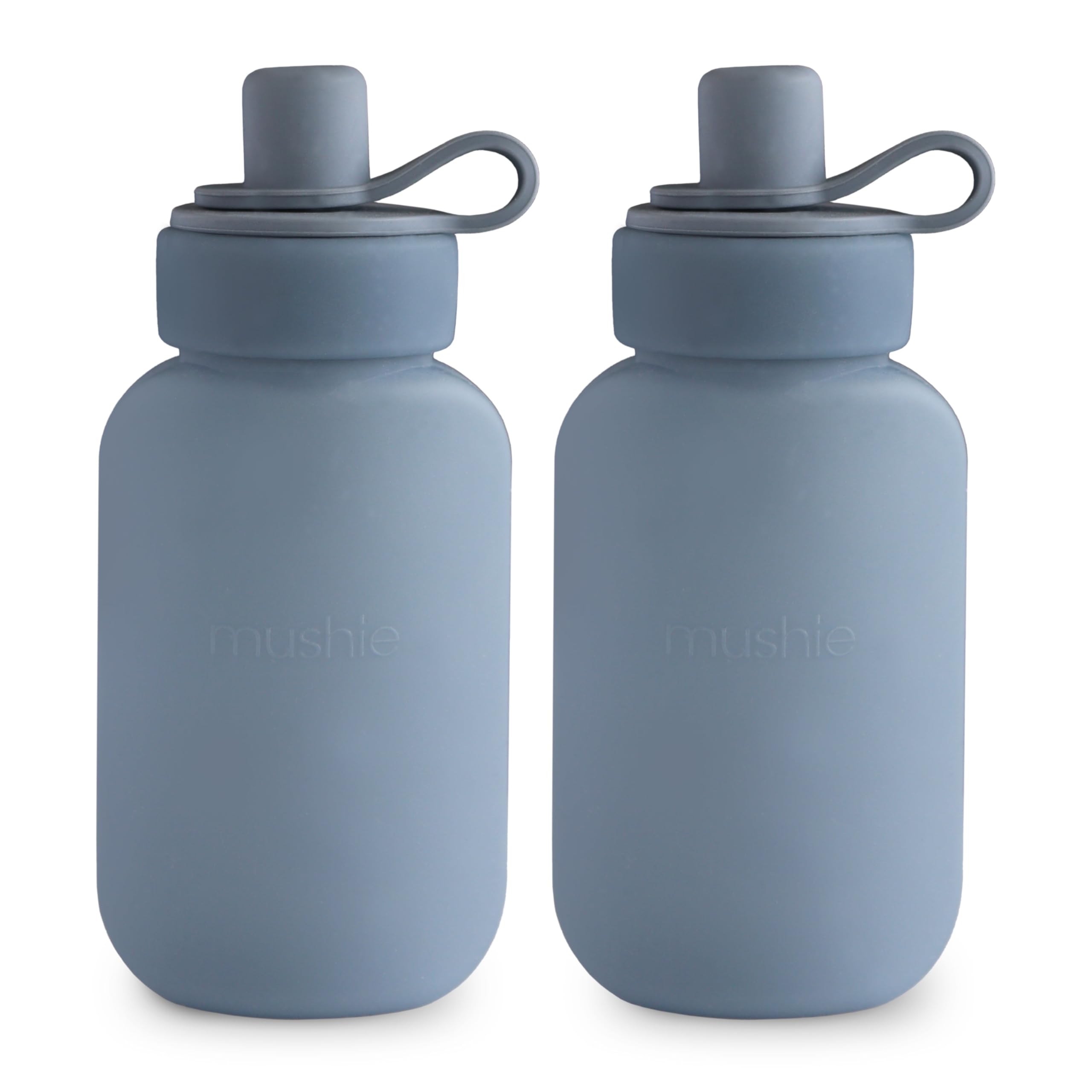 Mushie silicone puree pouch 2-pack front view for mess-free feeding
