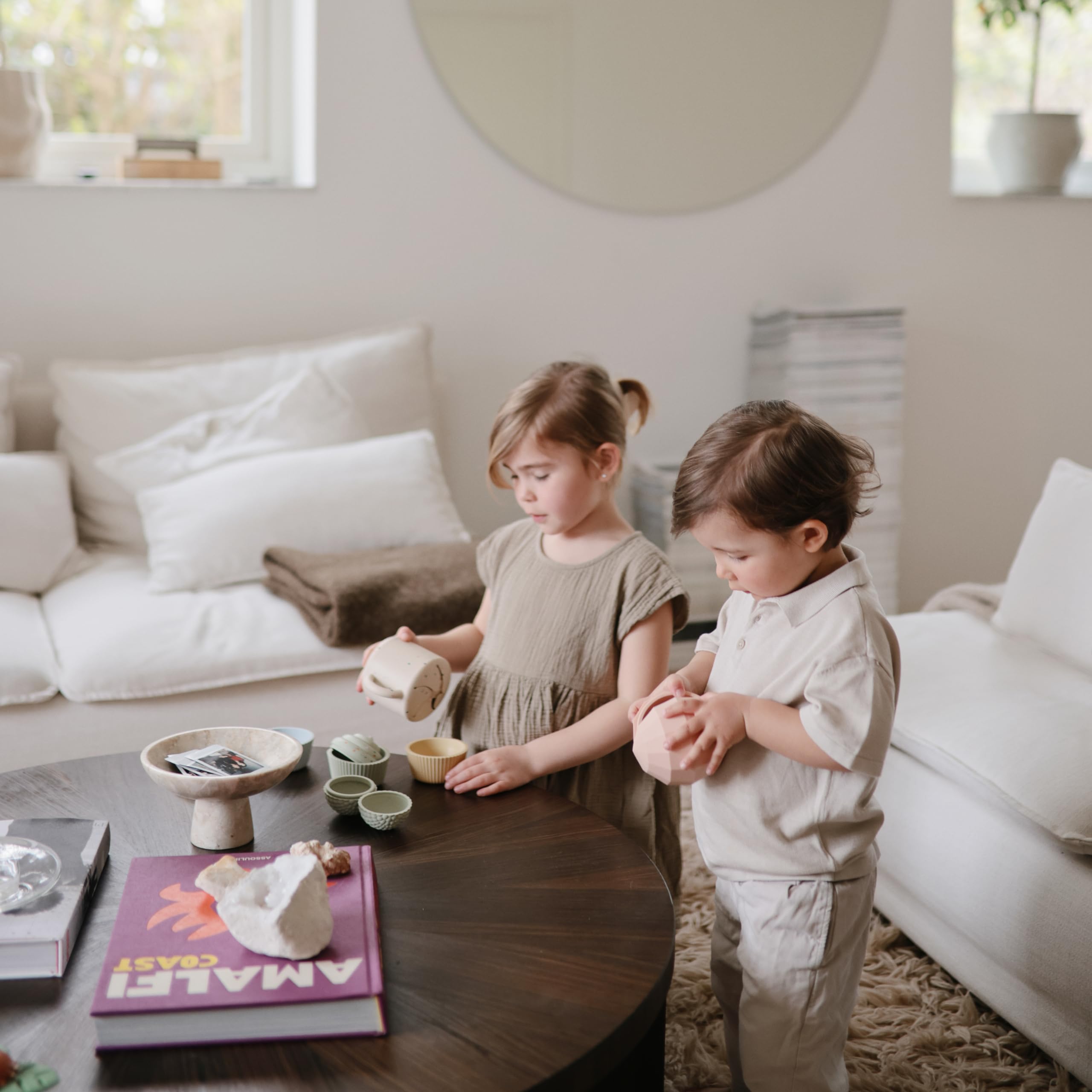 Mushie 400 ml capacity snack cup fits a healthy toddler snack.