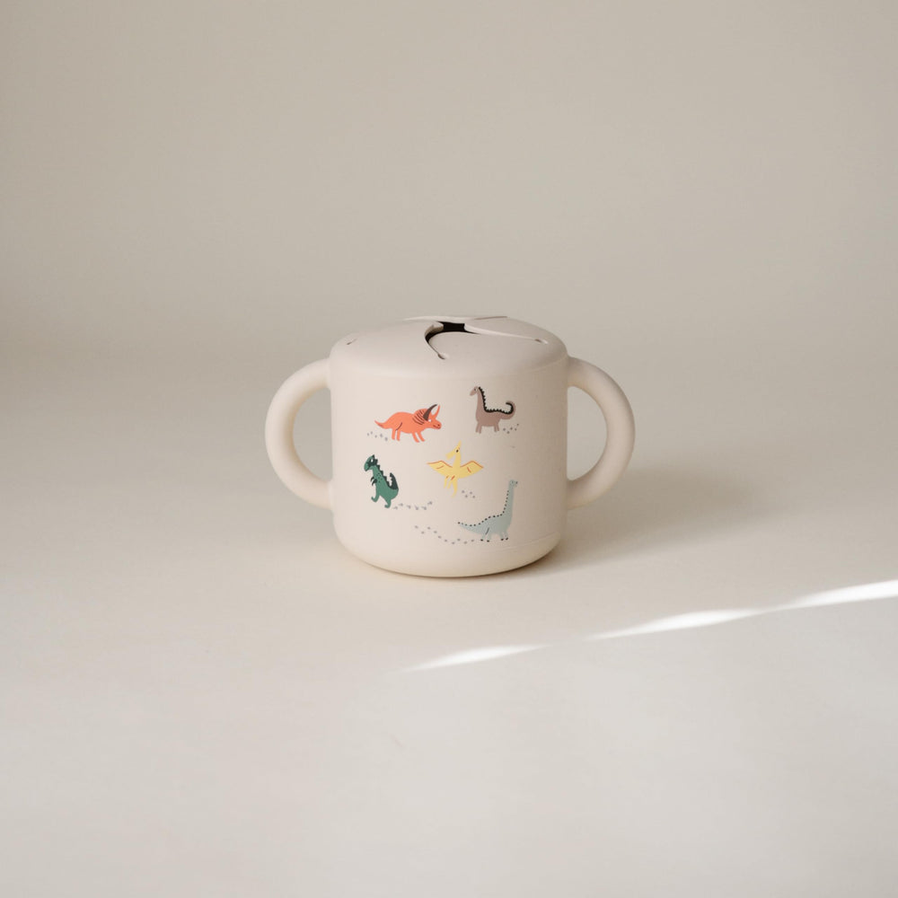 Mushie Snack Cup is dishwasher-safe for quick cleanup after meals