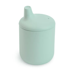 Mushie sippy cup Cambridge Blue body offers comfortable grip for tiny hands.