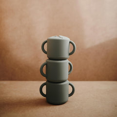 Mushie snack cup with non-slip bottom for mess-free meals