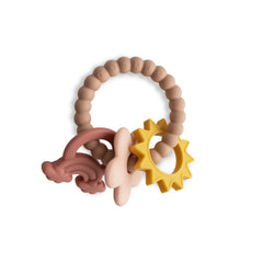 Mushie Teething Ring BPA-free silicone closeup underlines chemical-free option