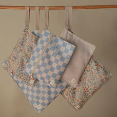 Mushie wet bags handle snap for stroller attachment