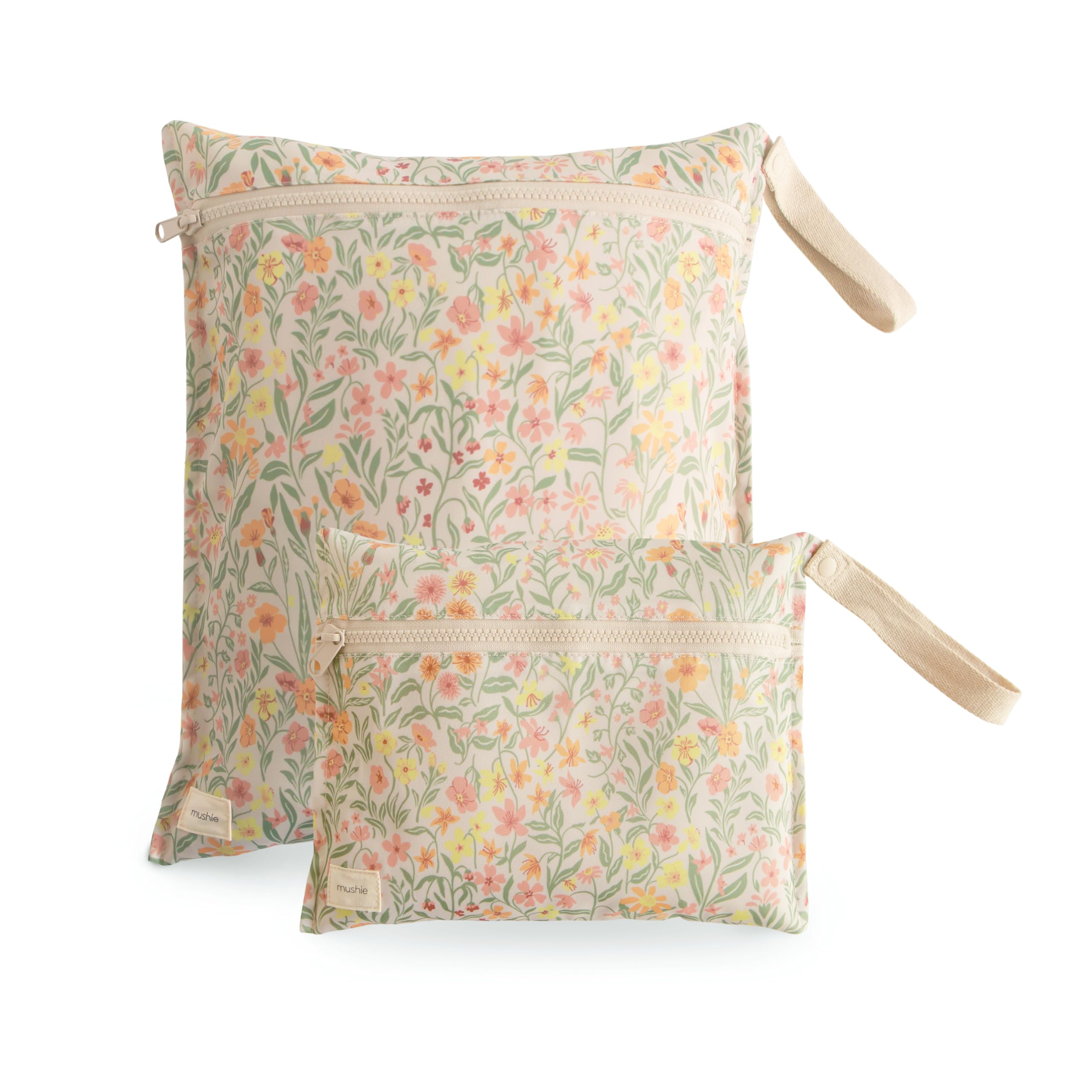 Mushie wet bags large, pastel blooms, for travel and organization