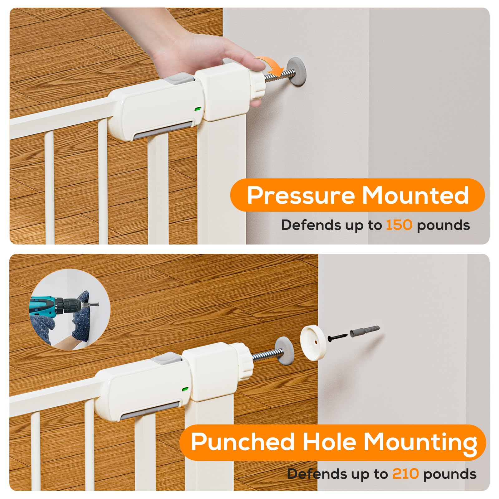 Gate stands 30 inches high for safe passage