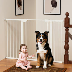 Mutak baby gate automatic closing feature in action for hands-free doorway safety.