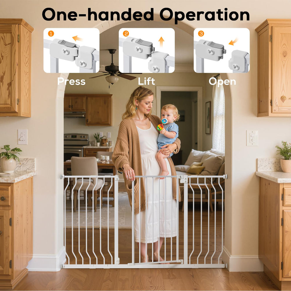 Mutak white finish blends with decor while keeping pets and children safe.