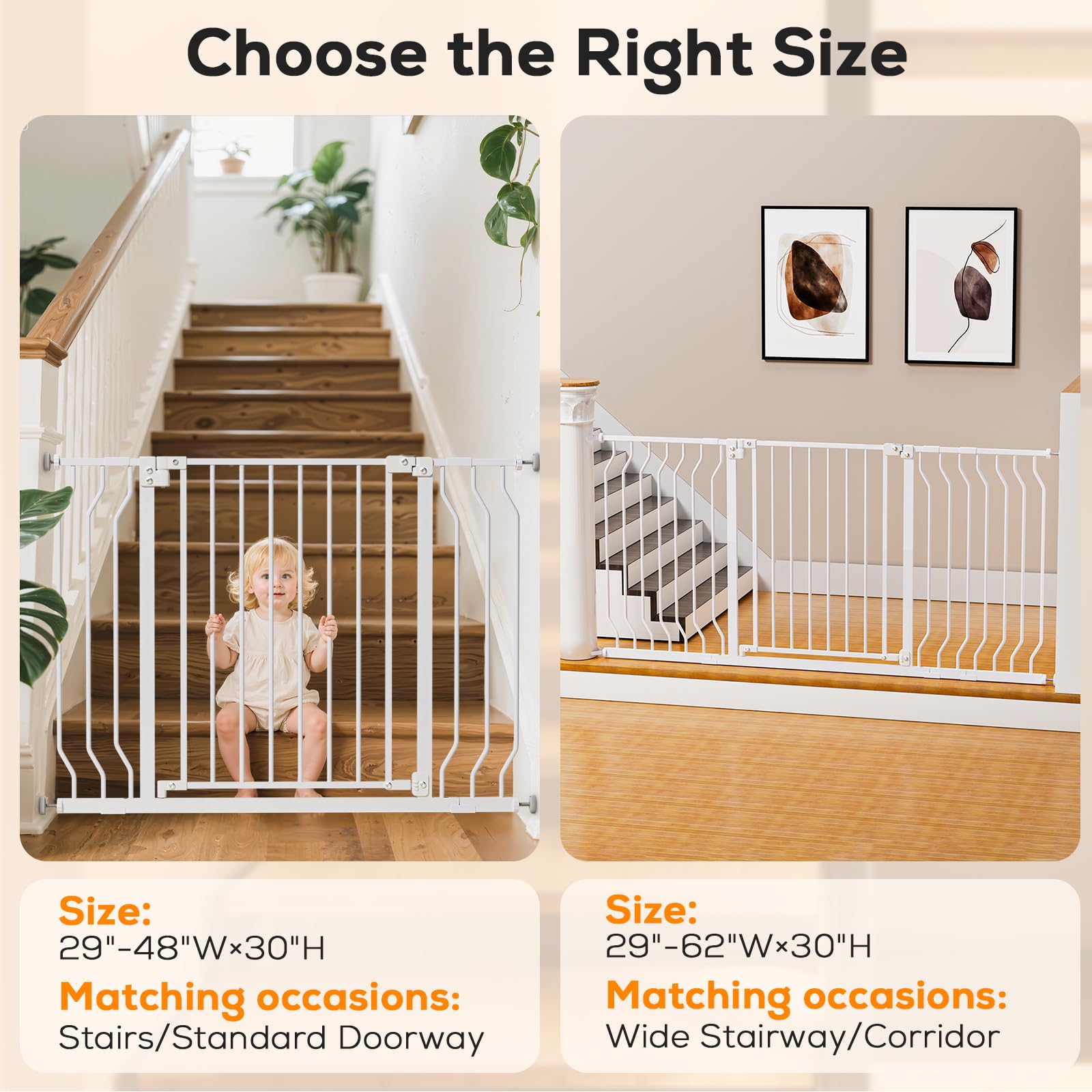 Mutak 29-43 inch gate suitable for indoor use with pets and toddlers.