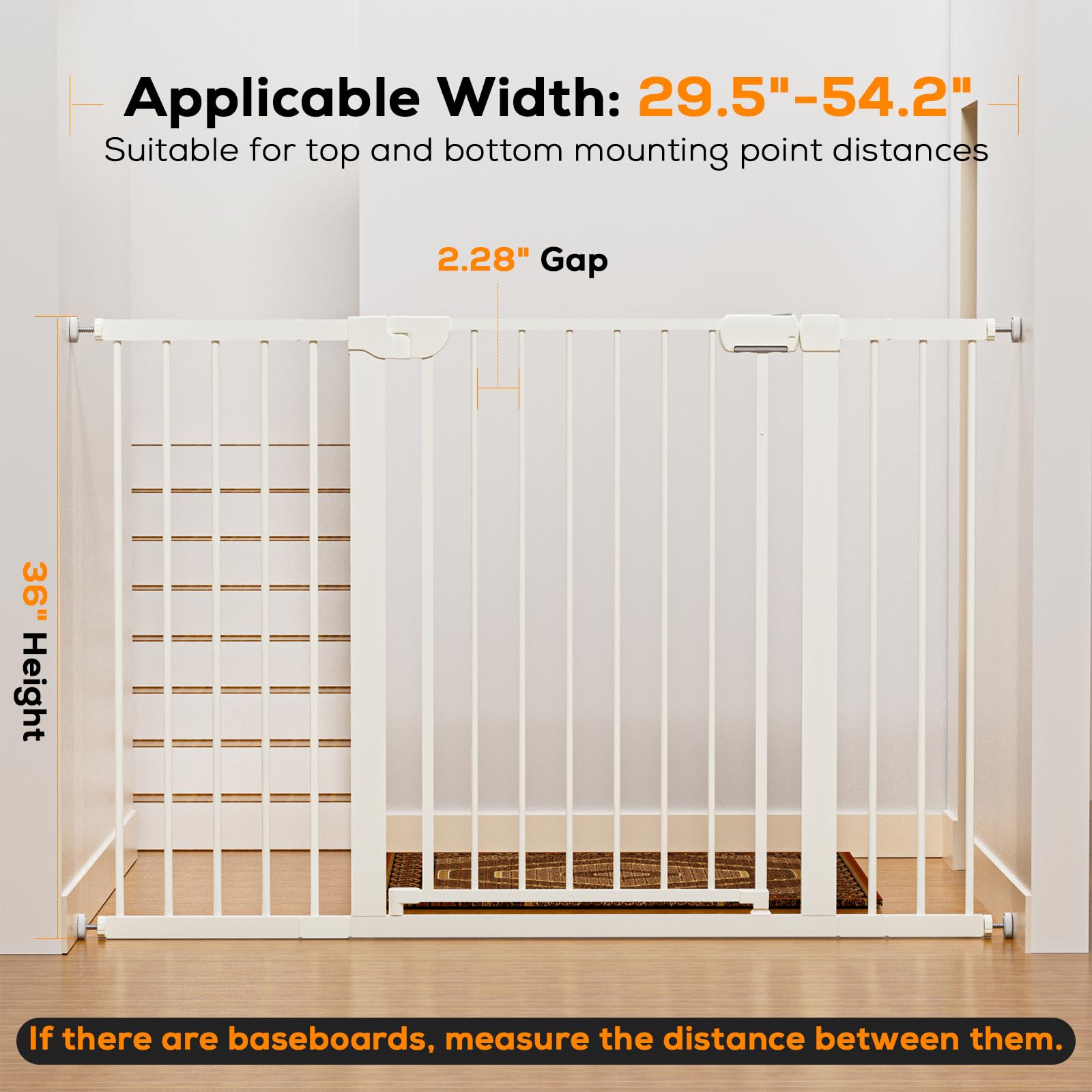 Mutak baby gate pressure mount design enables tool-free, wall-friendly installation.