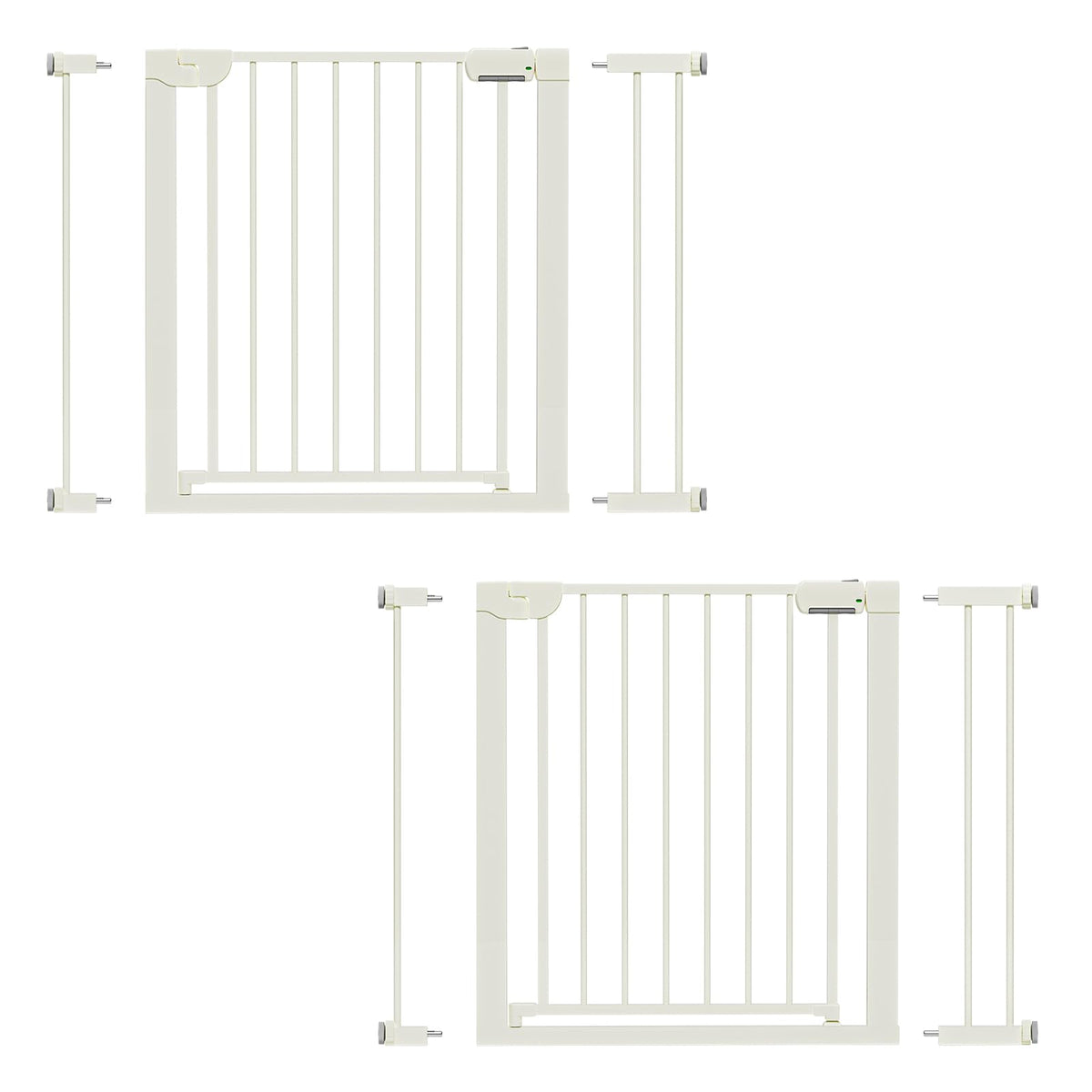 Mutak baby gate on stairs showing auto close for one handed use