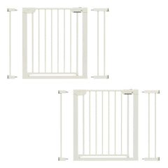Mutak baby gate on stairs showing auto close for one handed use