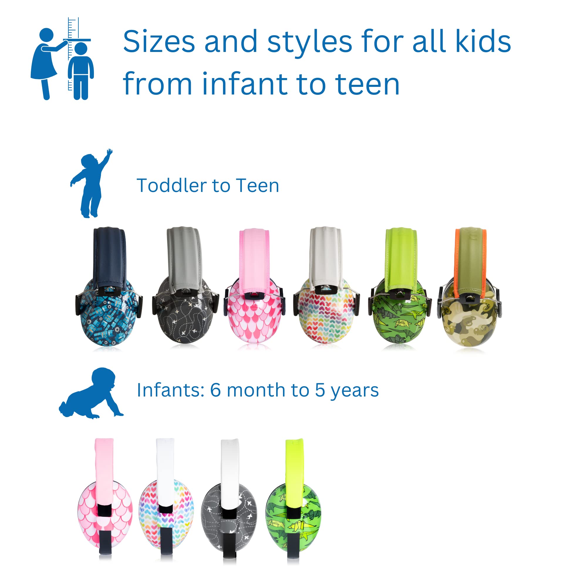 Muted Kids ear protection designed for sensory-friendly kids with bold patterns.