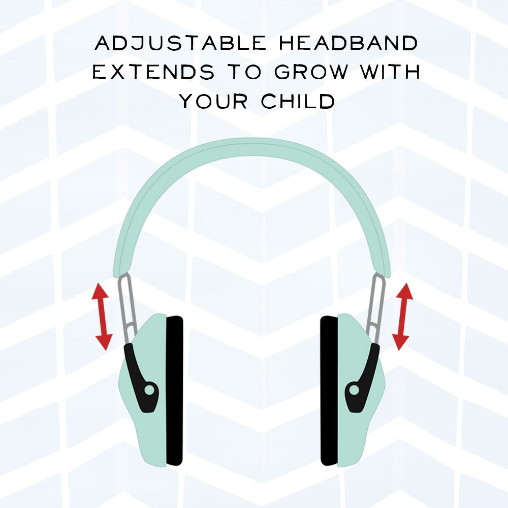Muted kids noise-cancelling ear muffs gray pattern portable hearing protection for everyday activities
