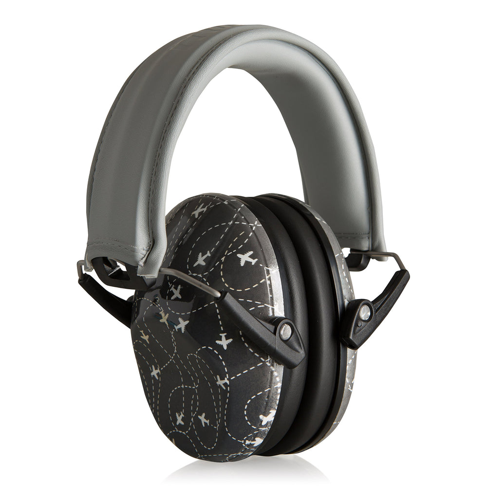 Muted Kids noise cancelling earmuffs with adjustable headband for a comfy, secure fit.