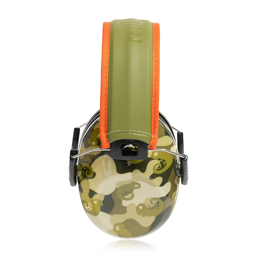 Muted kids noise-cancelling earmuffs cushioned earcups provide gentle shielding during loud events.